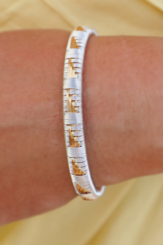 “Trio” Mixed Metal Bangle