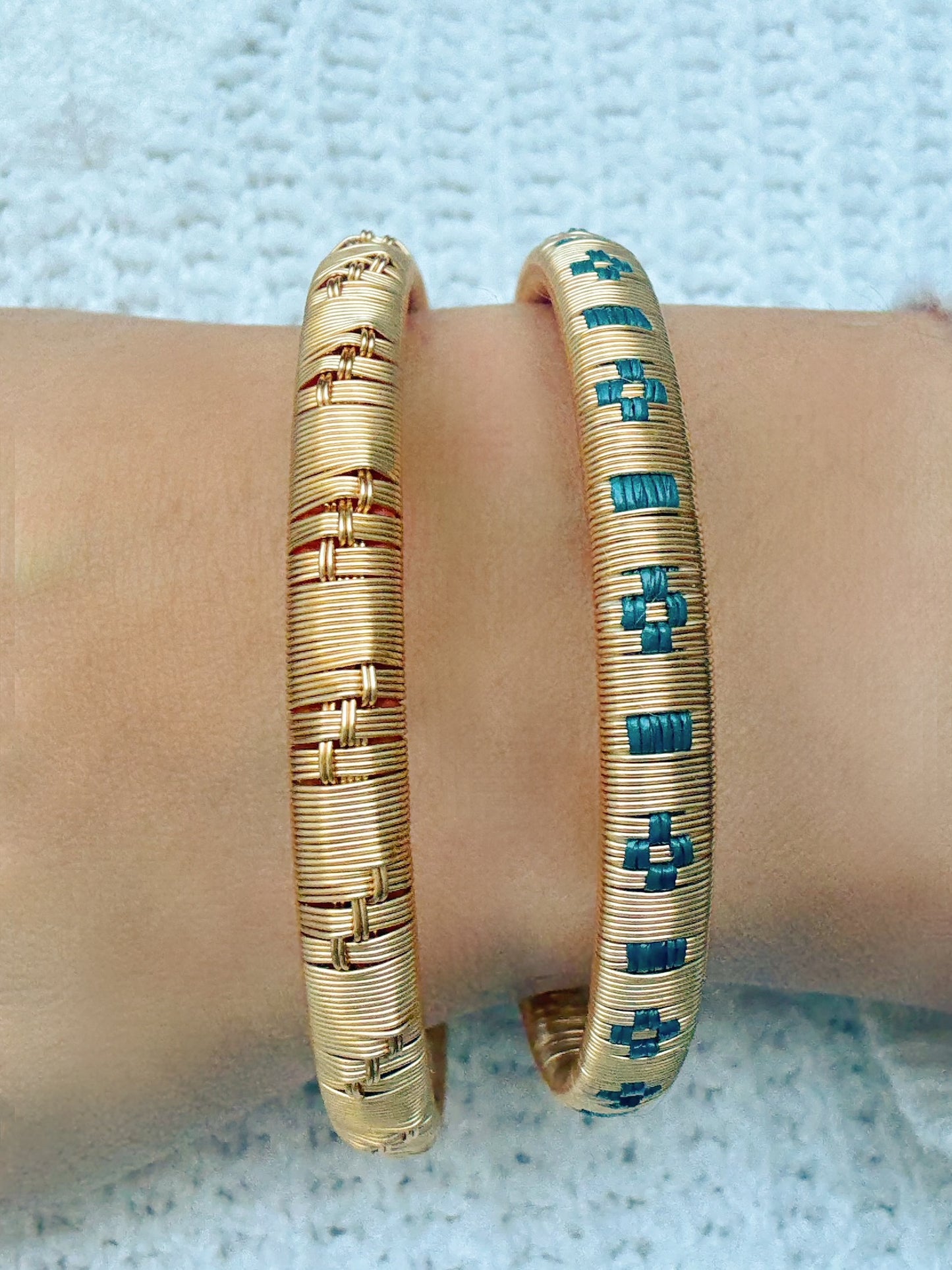 Teal “Paz” Bangle Stack