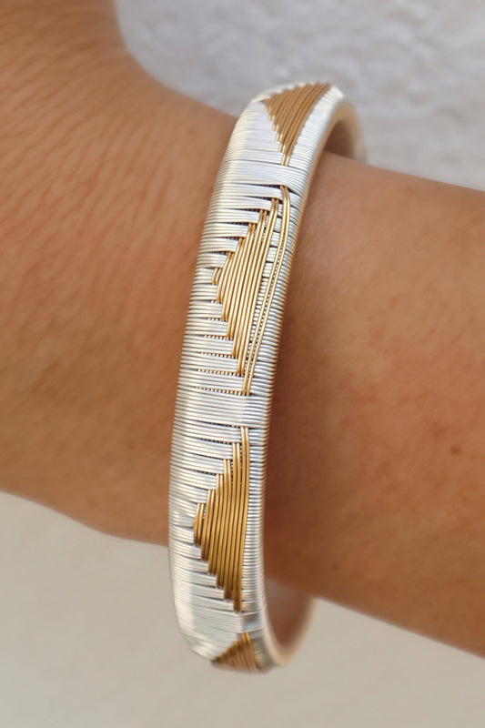 “Trio” Mixed Metal Bangle