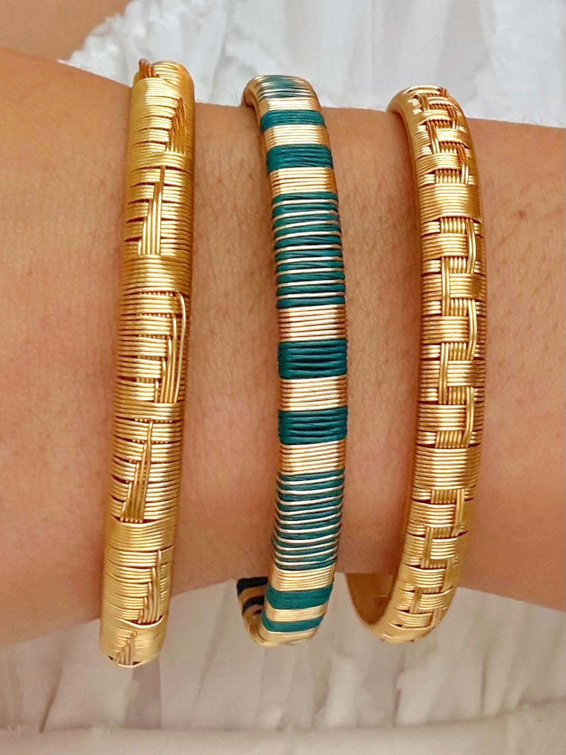 Teal “Mixta” Bangle Stack